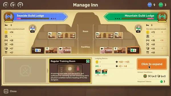 Сцена из внутреннего меню Dungeon Inn