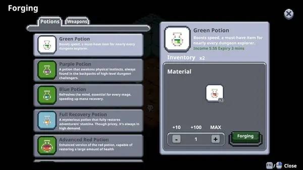 Сцена из внутреннего меню Dungeon Vending Machines