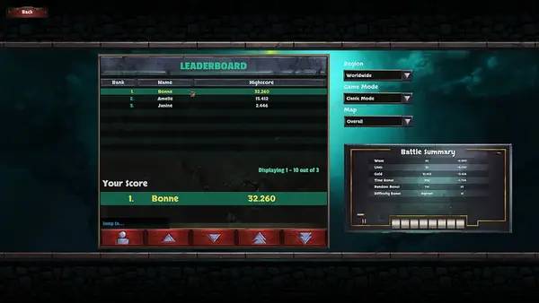 Сцена из внутреннего меню Elemental War