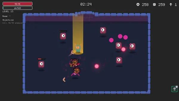 Сцена из внутреннего меню Endless waves survival