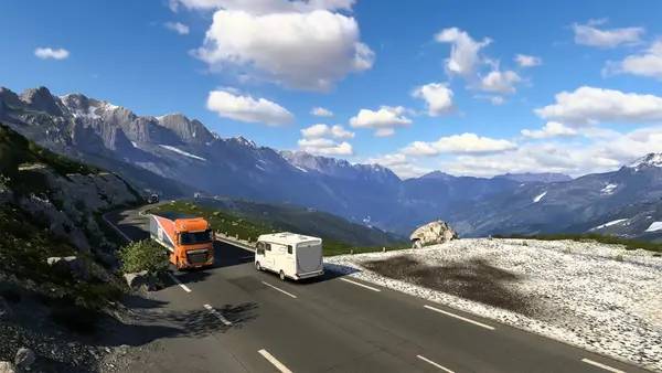 Сцена из внутреннего меню Euro Truck Simulator 2