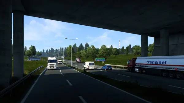 Сцена из внутреннего меню Euro Truck Simulator 2 Going East!