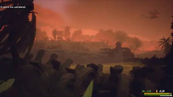 Сцена из внутреннего меню Excore Polygonal Wastelands