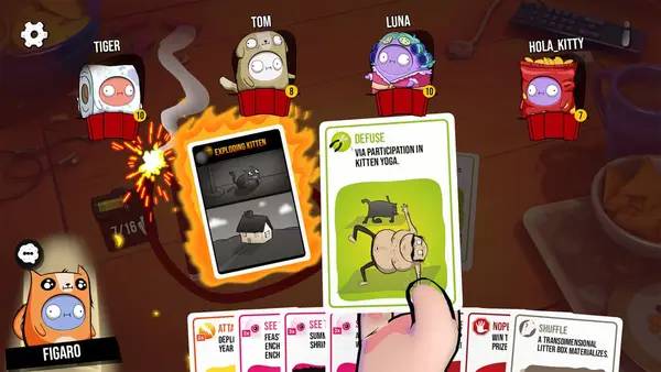 Сцена из внутреннего меню Exploding Kittens 2