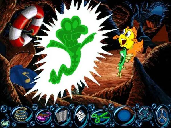Сцена из внутреннего меню Freddi Fish 2  The Case of the Haunted Schoolhouse
