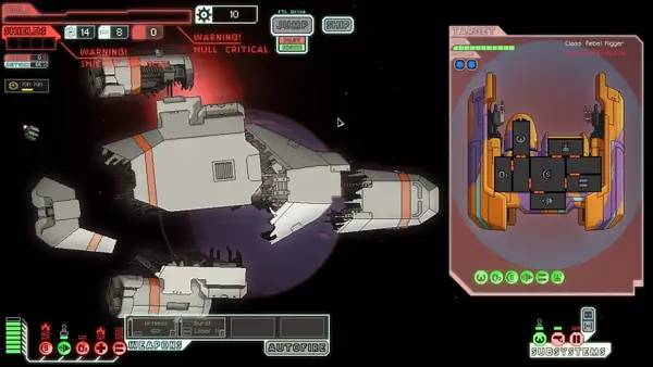 Сцена из внутреннего меню FTL Faster Than Light