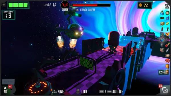 Сцена из внутреннего меню Golfie