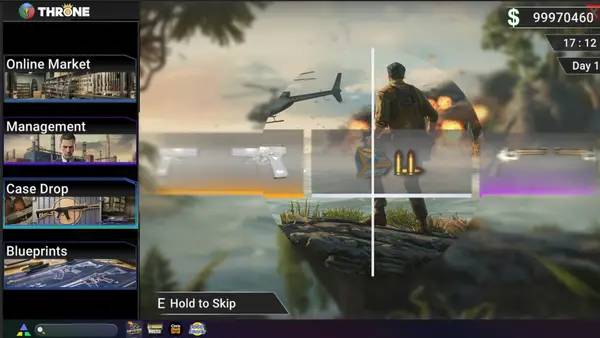 Сцена из внутреннего меню Gun Factory Simulator