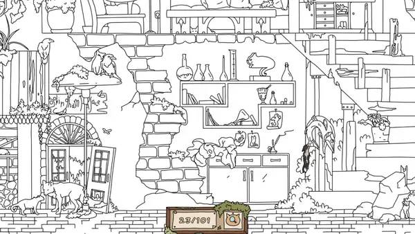 Сцена из внутреннего меню HIDDEN CATS The last of cats