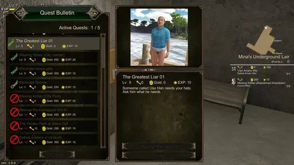 Сцена из внутреннего меню Huuma Mina The Secret of Immortality