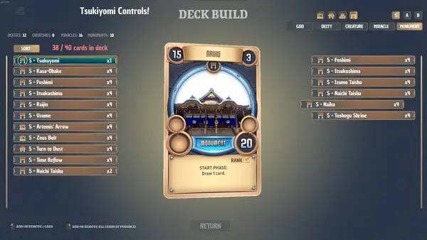 Сцена из внутреннего меню Kamigami Clash of the Gods