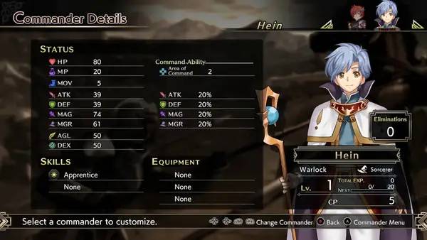 Сцена из внутреннего меню Langrisser 1 and 2