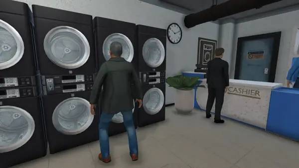 Сцена из внутреннего меню Laundry Store Simulator