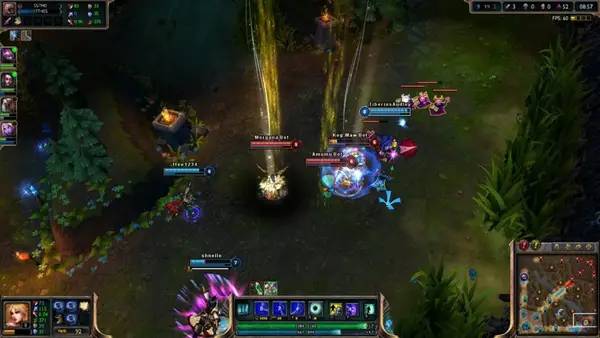 Сцена из внутреннего меню League of Legends