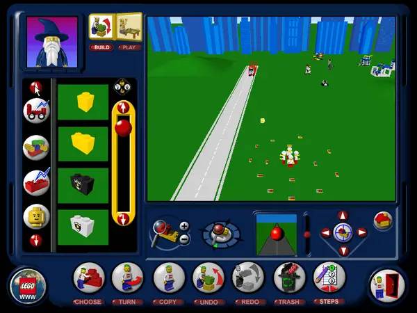 Сцена из внутреннего меню LEGO Creator