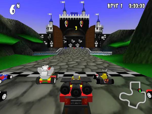 Сцена из внутреннего меню Lego Racers