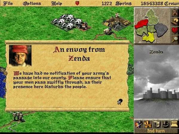 Сцена из внутреннего меню Lords of the Realm 2