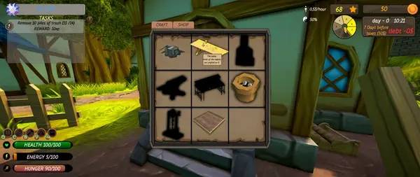 Сцена из внутреннего меню Medieval Shop Simulator