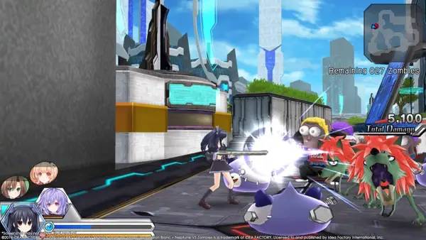 Сцена из внутреннего меню MegaTagmension Blanc + Neptune VS Zombies