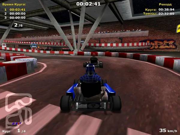 Сцена из внутреннего меню Michael Schumacher Racing World Kart 2002