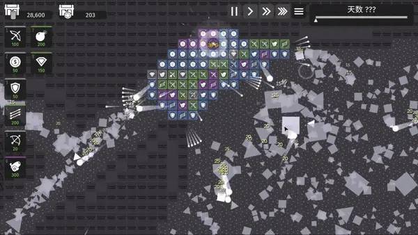 Сцена из внутреннего меню Minimalist Tower Defense