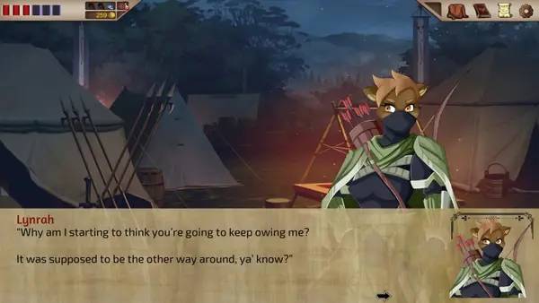 Сцена из внутреннего меню MoonFire A Seeker's Saga