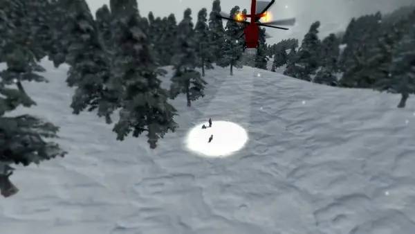 Сцена из внутреннего меню Mountain Rescue Simulator