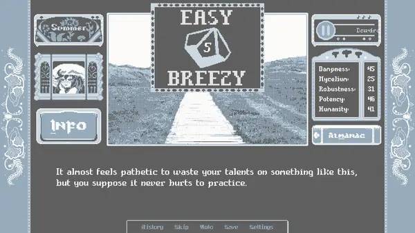 Сцена из внутреннего меню Mushroom Musume