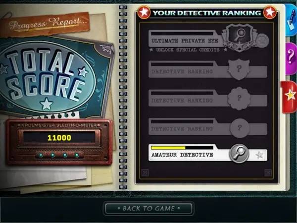 Сцена из внутреннего меню Nancy Drew Dossier  Resorting to Danger!