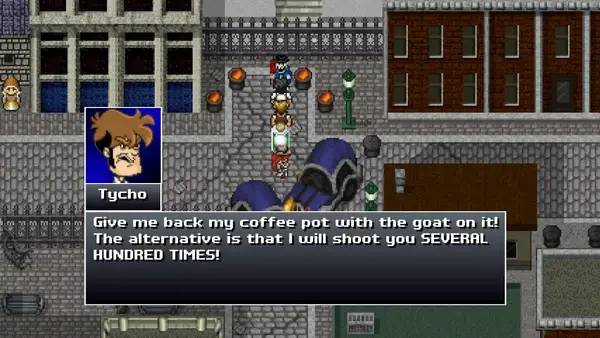 Сцена из внутреннего меню Penny Arcade's On the Rain-Slick Precipice of Darkness 3