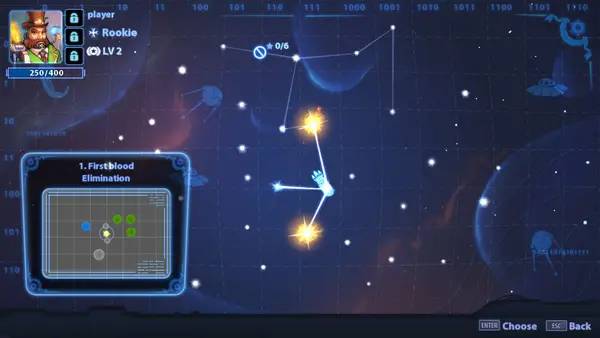 Сцена из внутреннего меню Planets Under Attack