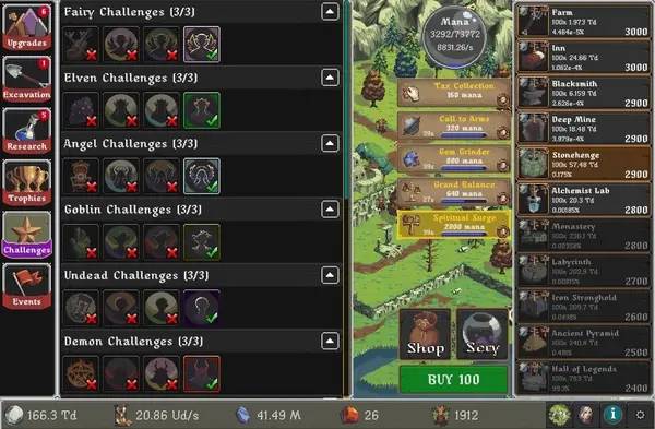 Сцена из внутреннего меню Realm Grinder