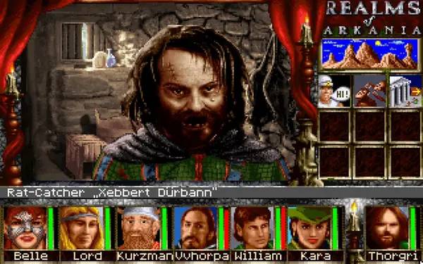 Сцена из внутреннего меню Realms of Arkania 3 - Shadows over Riva Classic