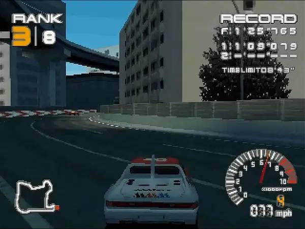 Сцена из внутреннего меню Ridge Racer Type 4