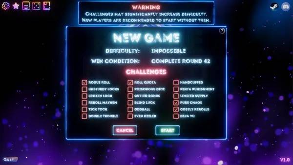 Сцена из внутреннего меню Rogue Rollout