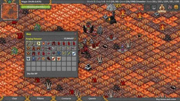 Сцена из внутреннего меню RPG MO