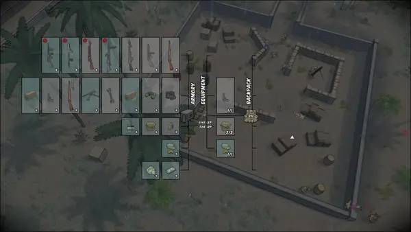 Сцена из внутреннего меню RUNNING WITH RIFLES PACIFIC