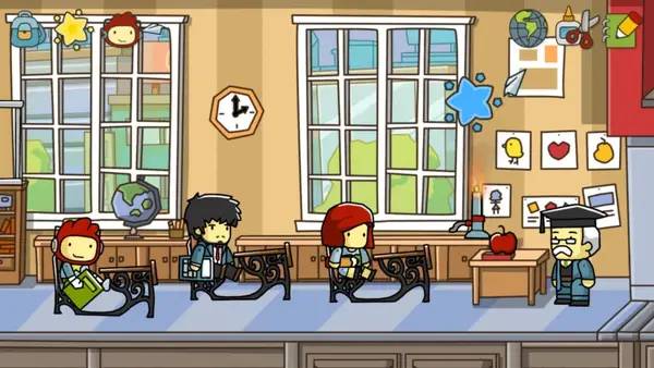 Сцена из внутреннего меню Scribblenauts Unlimited