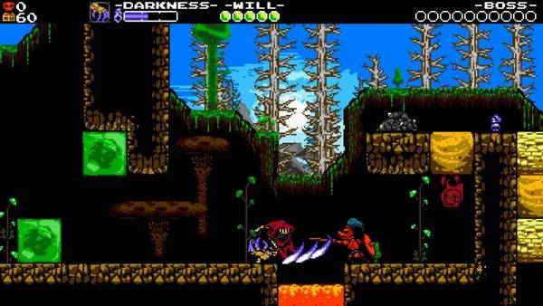 Сцена из внутреннего меню Shovel Knight Specter of Torment
