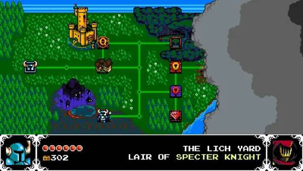 Сцена из внутреннего меню Shovel Knight Treasure Trove
