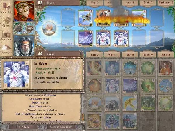 Сцена из внутреннего меню Spectromancer