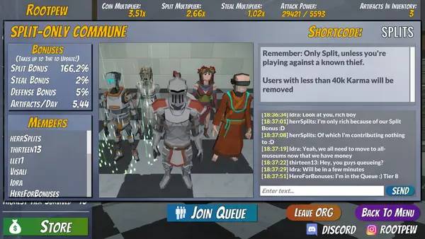 Сцена из внутреннего меню Split or Steal