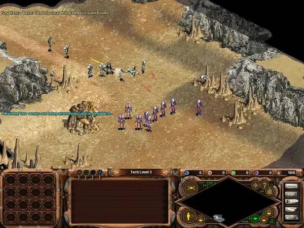 Сцена из внутреннего меню Star Wars Galactic Battlegrounds Clone Campaigns