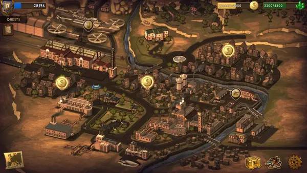 Сцена из внутреннего меню Steampunk Tower 2