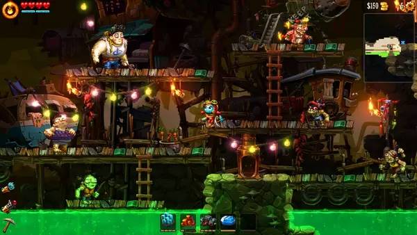 Сцена из внутреннего меню SteamWorld Dig 2
