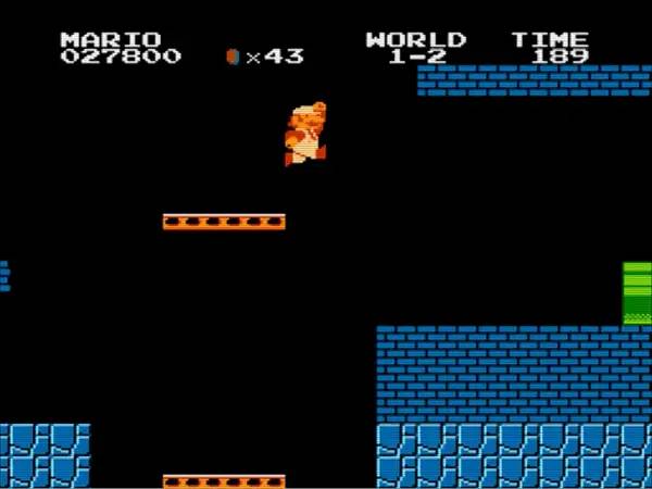 Сцена из внутреннего меню Super Mario Bros (classic 1985)