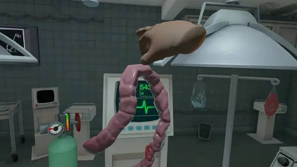 Сцена из внутреннего меню Surgeon Simulator Experience Reality