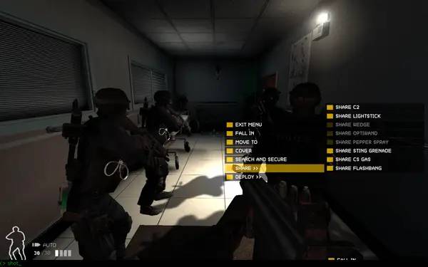 Сцена из внутреннего меню SWAT 4 Elite Force