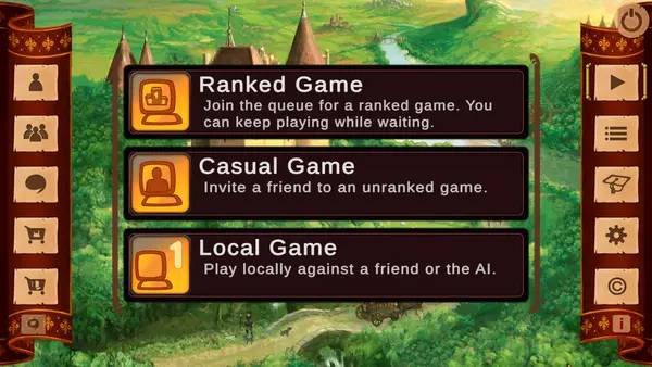 Сцена из внутреннего меню The Castles of Burgundy