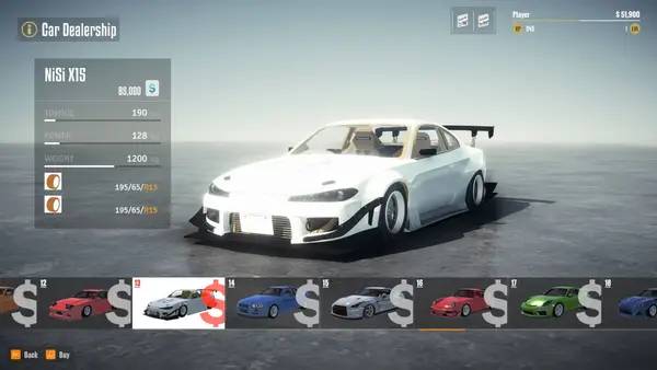 Сцена из внутреннего меню The Drift Challenge